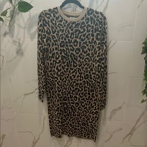 J. Crew Leopard Print Knit Dress